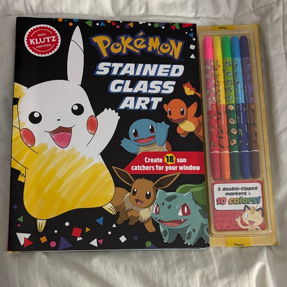 Pokemon Stained Glass Art Set with Markers